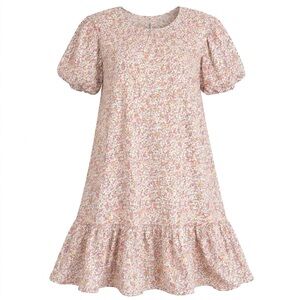 ZARA Kids Floral Puff Sleeve Ruffle Hem Summer Dress Cotton Size 11-12 (152)